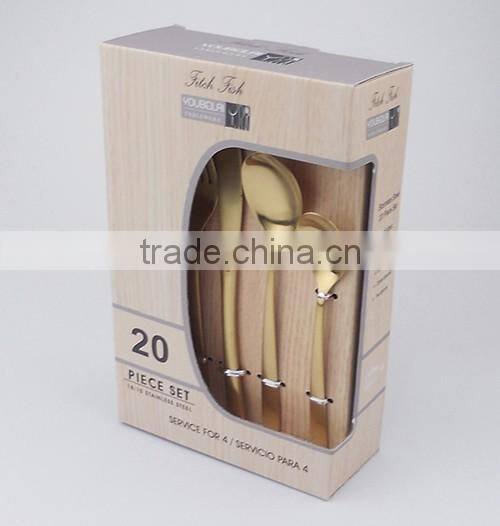 24PCS gold-plated color flatware Cutery Set 4150