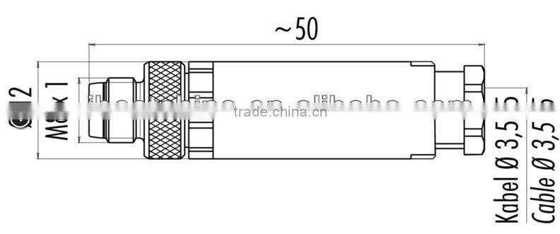 M8 Field Connector female 3 or 4 Poles Pins M8 Wireless Mountable Cable Connector Circular Connector (IBEST)