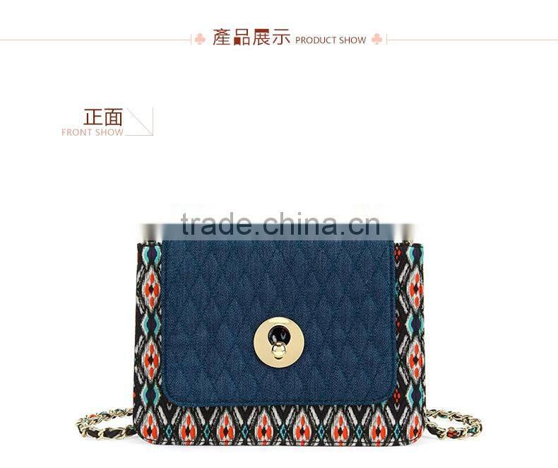 Wholesale fashion denim jeans women cross body bags / canvas shoulder bag