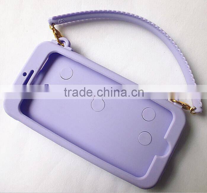 hot sale factory supply chain handbag silicone phone case