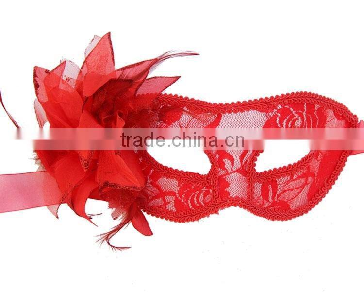 Party ball lace mask with flower decoration