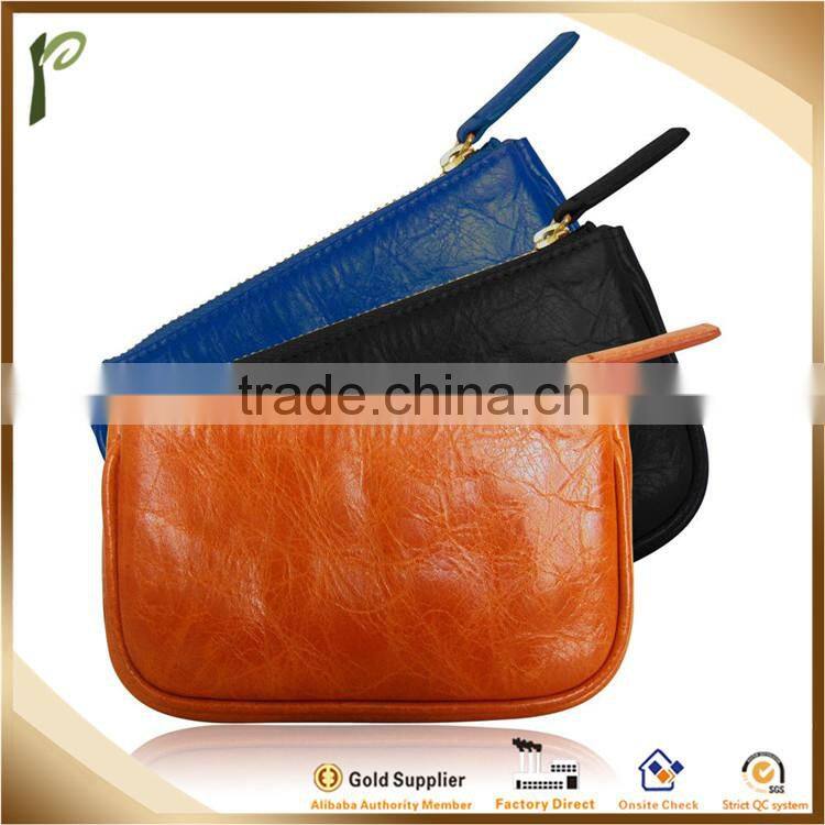 2014 Hot Fashion lady leather Purse,zipper leather Purse