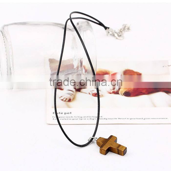 Women trending products natural stone pendant cross stone necklace