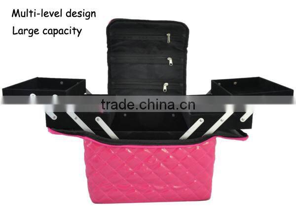 Fashion professional PU cosmetic train bag & case