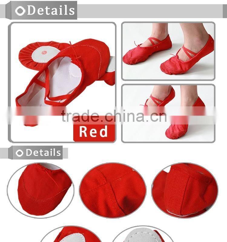 Wholesale 5 Colors Belly Dance Shoes Training Children Ballet foldable Soft Sole Breathable Cotton Ballet Flats Women