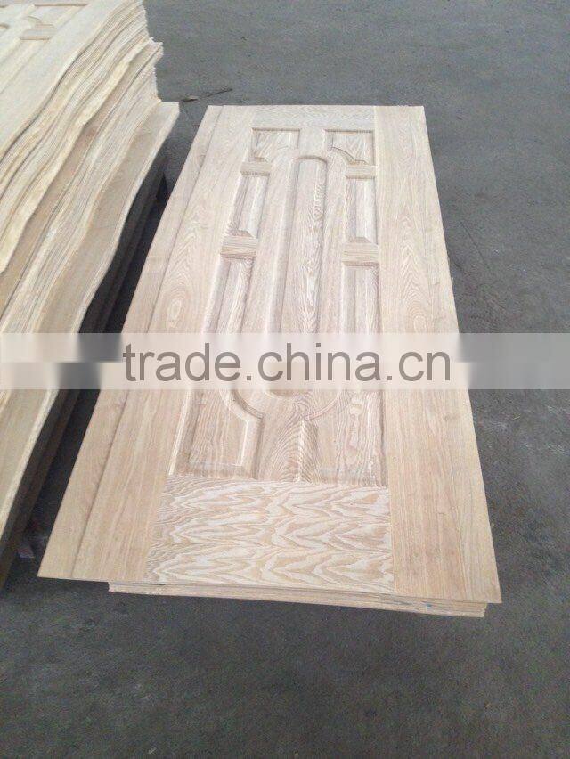3.0mm decorative interior HDF melamine door skin /Natural Ash HDF veneer door skin/teak veneer HDF door skin