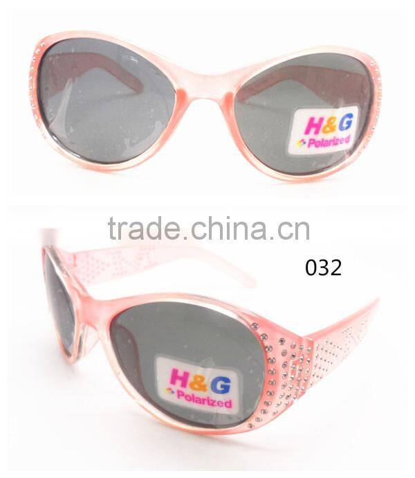 2015 Wholesales Plastic Polarized Kids Sunglasses With Plating Diamonds