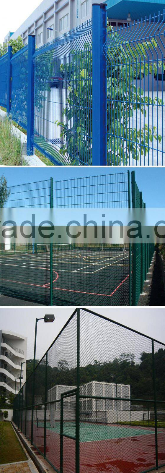 Hot dipped galvanized powder coated tennis court wire mesh fence