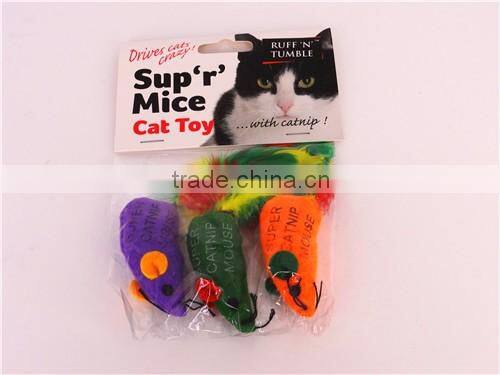 mouse shape cat toy ruff tumble super catnip mouse cute toy mouse with feather teasting