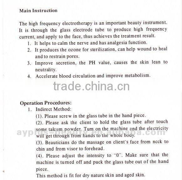 beauty equipment high frequency AYJ-H074 CE