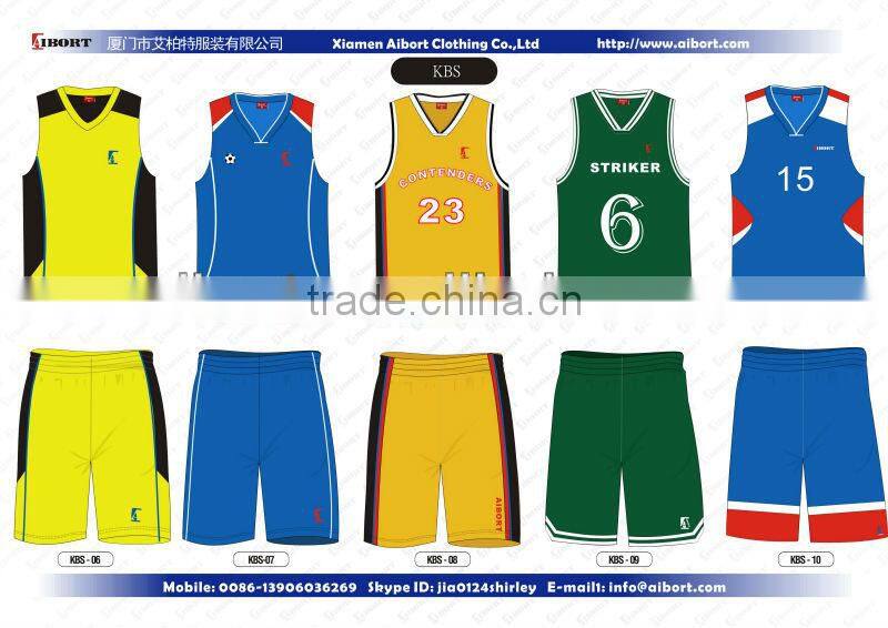 2014 NEW STYLE Popular custom made basketball shirts & shorts