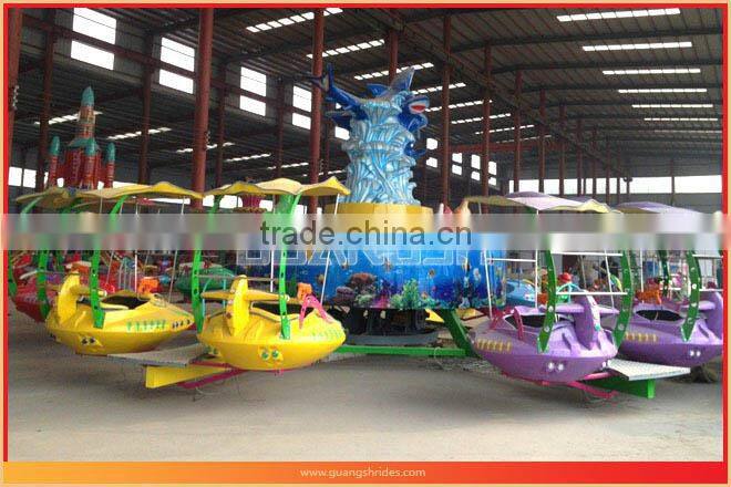 Cool ! Park water amusement rides for sale Shark Fighting Island rotary shark water gun funny