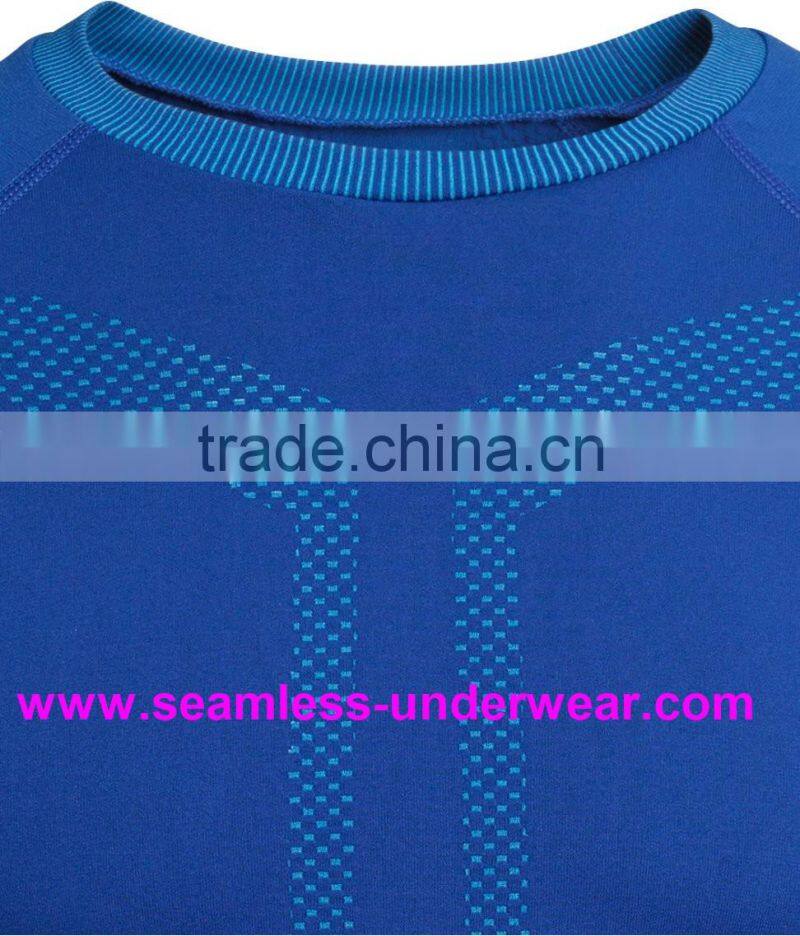 Polypropylene + Nylon + Spandex Cycling Base Layer, Men's Seamless Compression Base Layer for Skiing, Jogging & Training