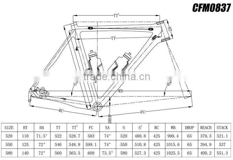 CBK CFM0837 disc brake carbon cyclocross frame