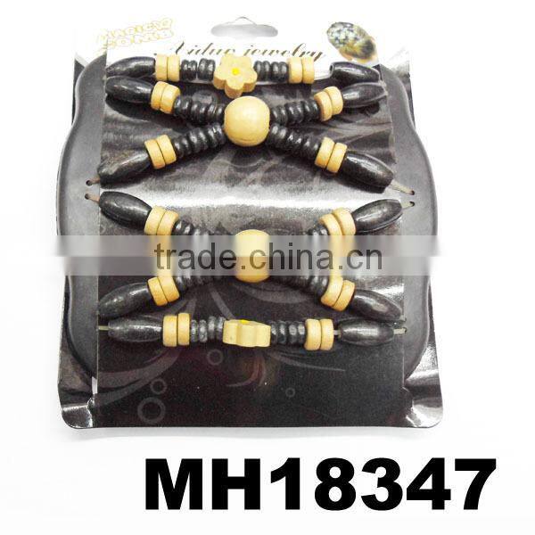 wholesale hand made colorful wood beaded hair comb