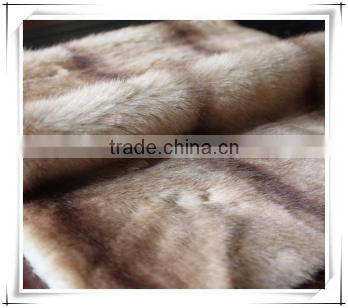 High quality long pile plush faux fur fabric