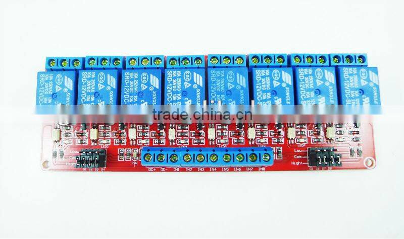 Optocoupler H/L Level Triger 12V 8-Channel Relay Module