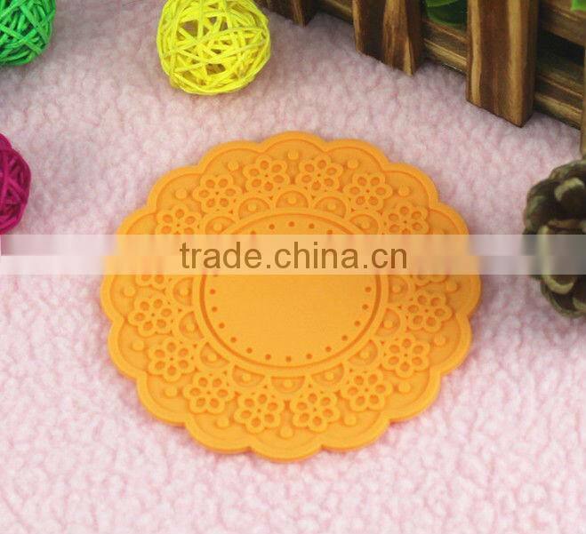 Rubber Cup Mat Flat Silk Printing Cup Mat (HC-R97)