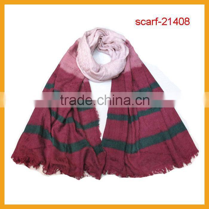2015 new design ombre plaid stripe scarf