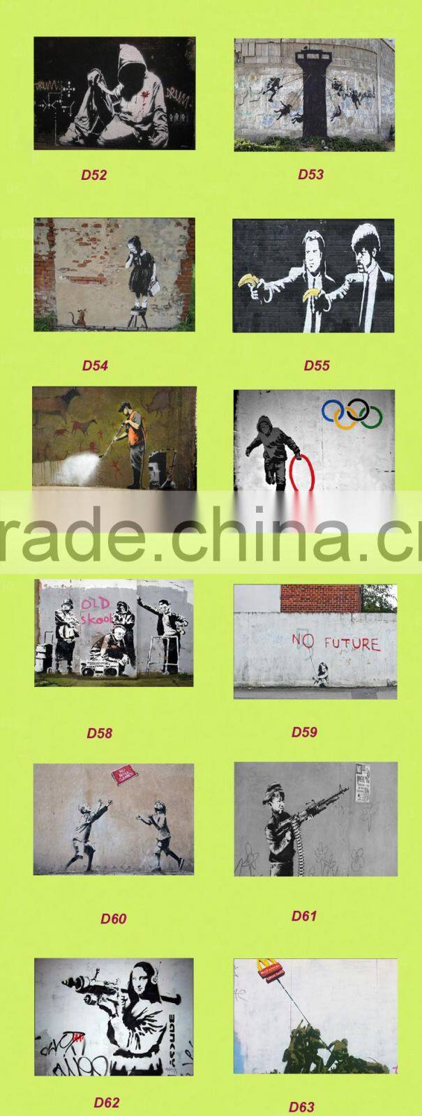 import wall sticker of Tree and Banksy Art