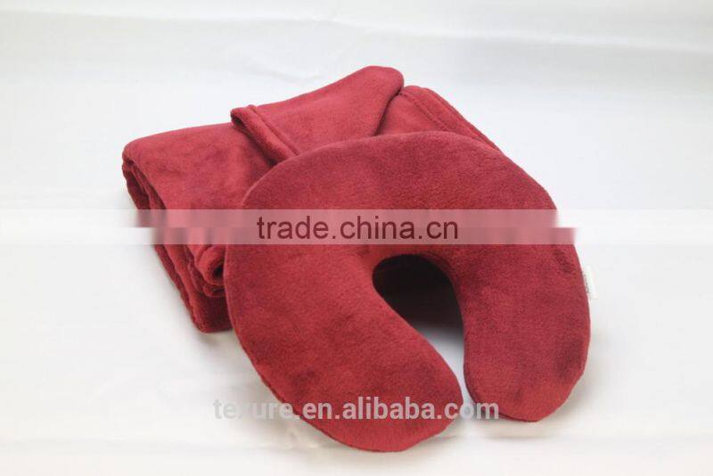 Super soft luxury microfiber fleece blanket for airplane and travel