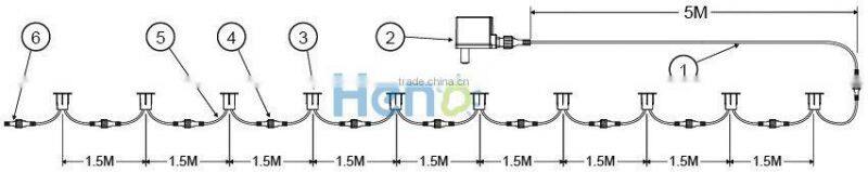 Set of 10 x Round 40mm 12V low voltage led wall recessed lamp ip65 waterproof