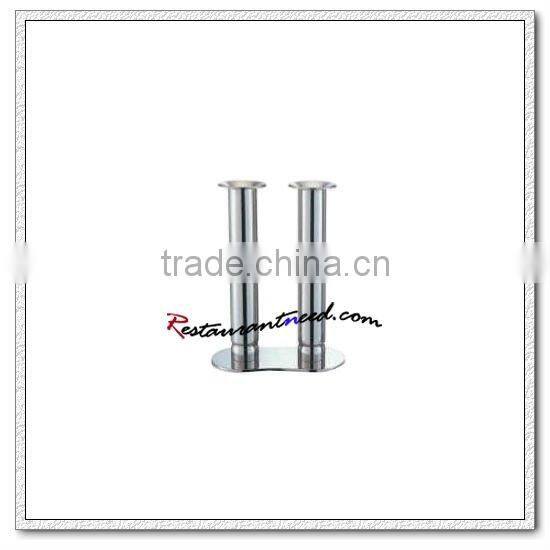 T212 H205mm Stainless Steel Double Heads Votive Tall Candle Holder