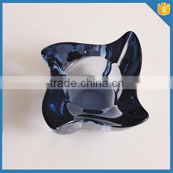 Wholesale beautiful coloured lead free Colored glass candle holder tea light candle holder