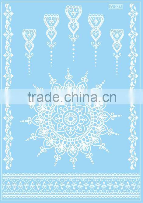 martial arts fans black Water transfer temporary bridal lace white sexy durable tattoo sticker