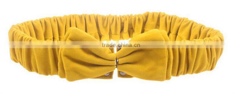 European and America fashion ladies and women bowknot lint cloth elastric wide waist belt