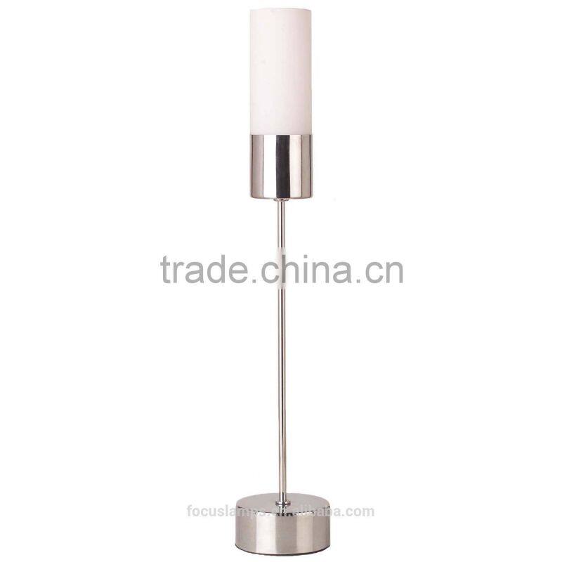 chrome finish and white glass shade modern table lamp FL-5014