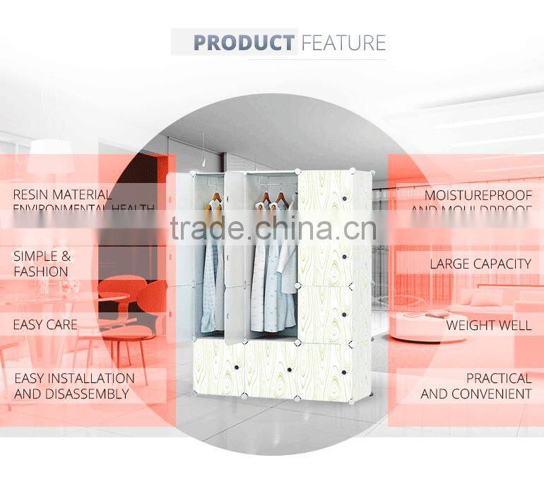 Fashionable plastic indian bedroom wardrobe design