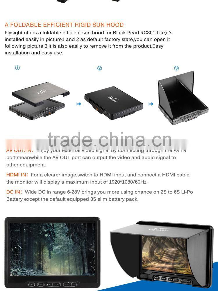 RC801Lite 32CH 7" 5.8GHz Diversity FPV LCD Monitor