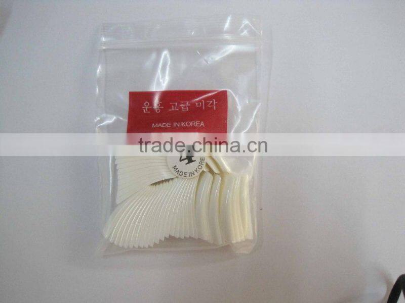 white clear glass color 100pcs 500pcs bag pvc box packing ABS salon french eagle nail tip
