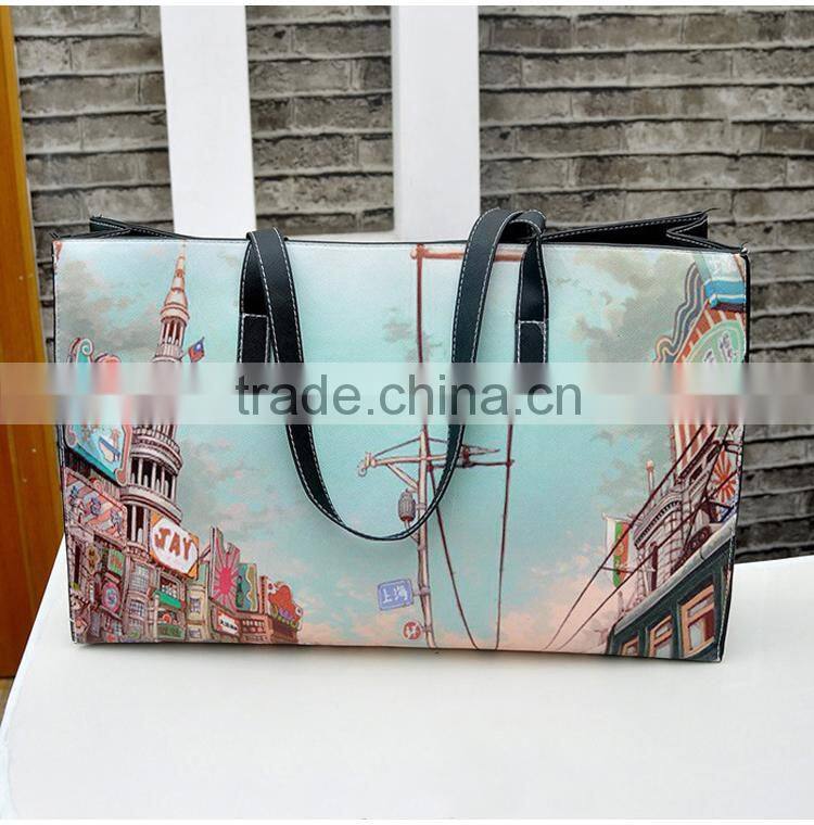 2015 Hot World style national wind Crown Figure landscape bag for woman Peking opera pattern shoulder bag with free shipping