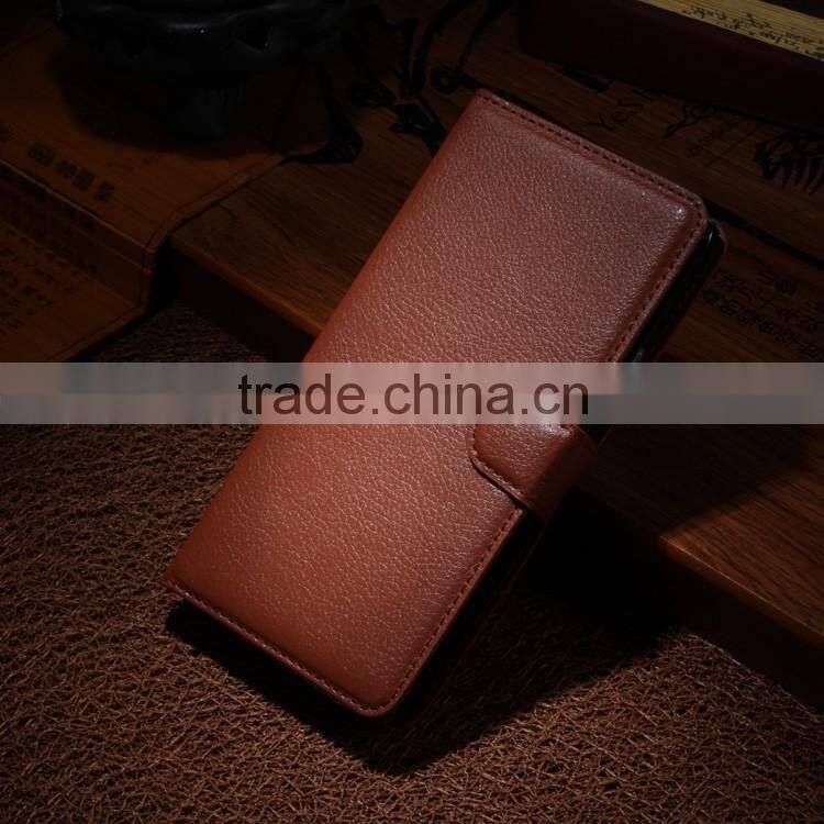 Hot Selling Ultra Thin Lichee PU Leather Case Wallet Folio Flip Cover for Samsung GALAXY Note 4