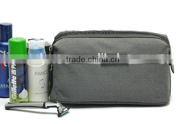 Elegant Small plaid Toiletry Bag Travel Organizer Cosmetic Bag for men women