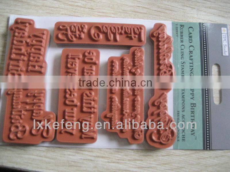 Rubber stamp set materials