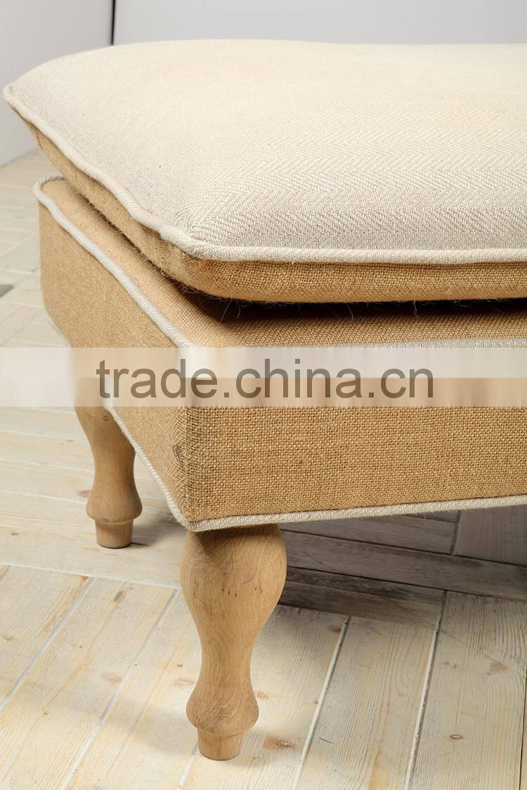 France country style cushion jute ottoman