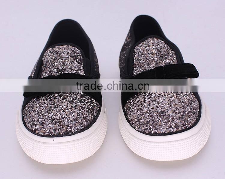 bow decorated giltter fancy vulcanized shoe women sneakers cheap casual canvas shoe woman