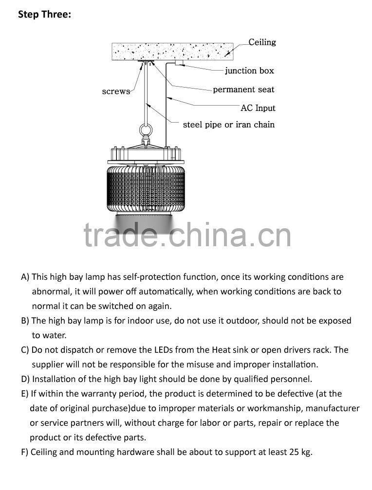 UL cUL DLC TUV CE RoHS SAA Listed 5 years warranty 120W LED High Bay Light