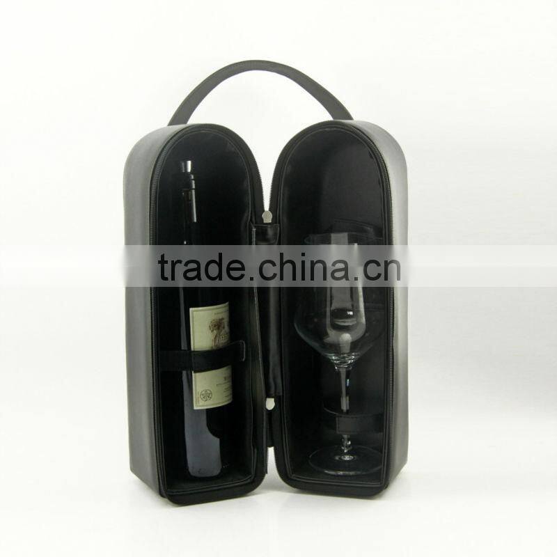 Wholesale Portable Leather Wine Carrier for One Bottle