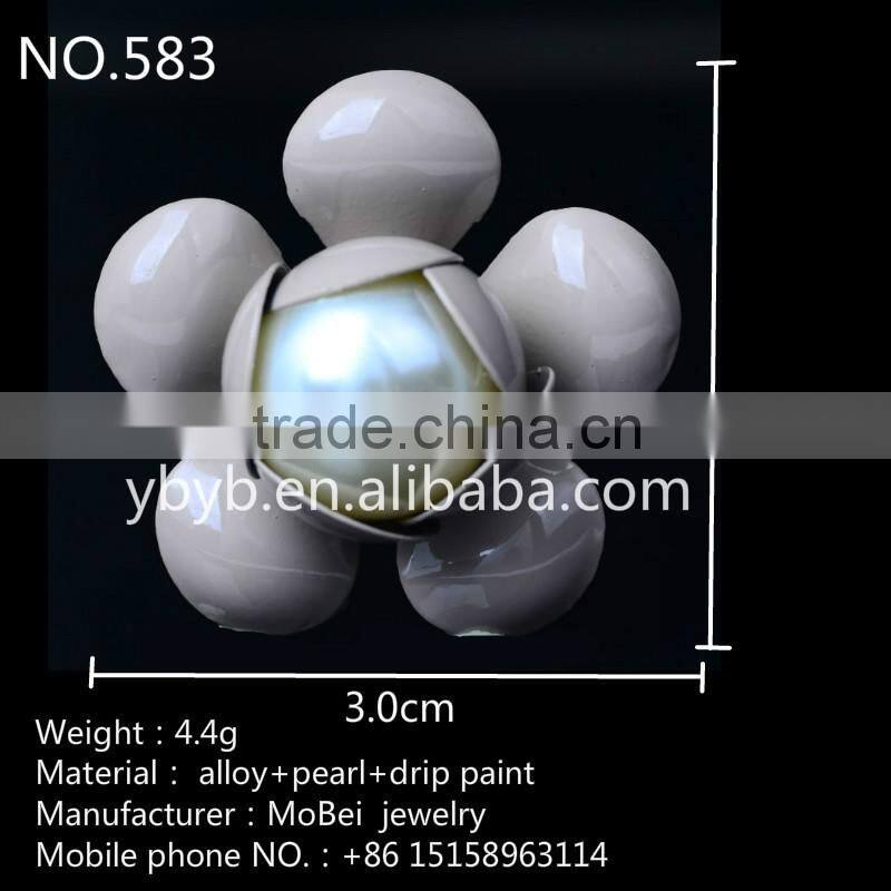 30mm mini goody alloy pearl flower korea garment accessories buckle hair accessories buckle-583