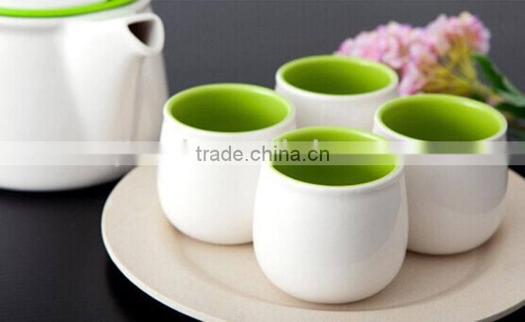 Promotional 5pcs fine white bone china tea set
