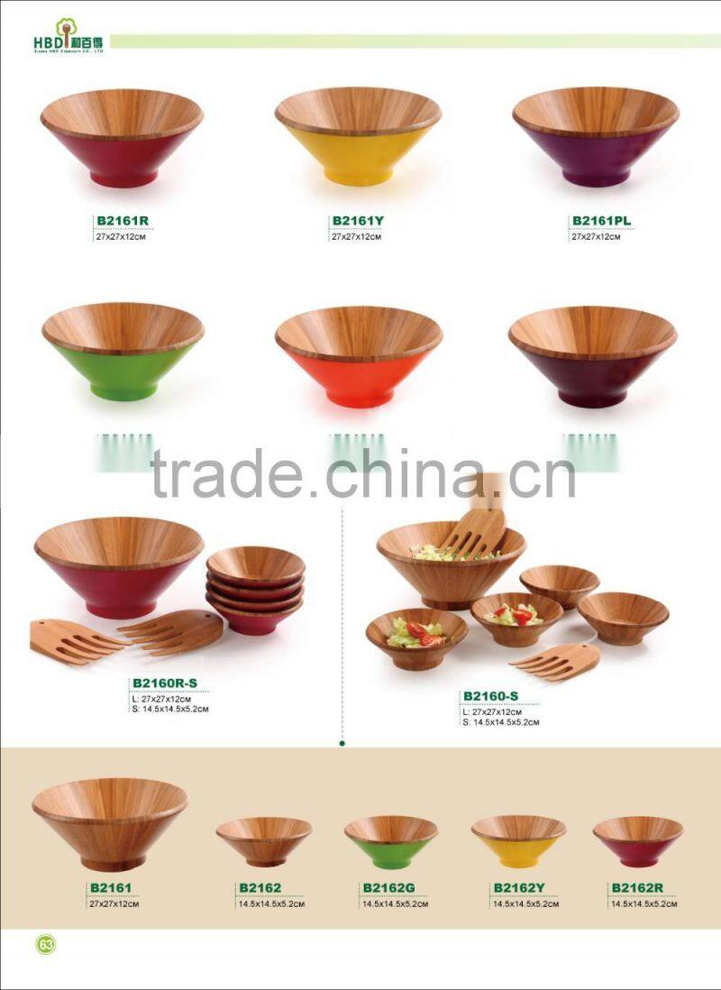 Hot new products for 2016 natural eco-friendly vegetable bamboo salad bowl, wood bamboo salad bowl,kitchen salad bowl wholesale