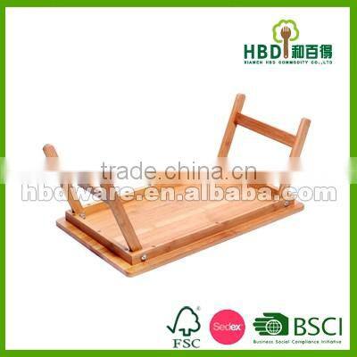 bamboo wood bed computer table trau with foldable leg