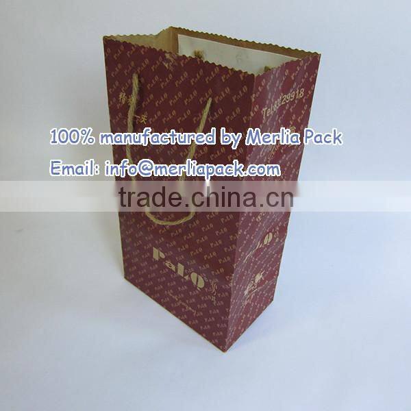 Premier Natural Kraft Shopping Bag Brown Natural String Jute Twines Hemp Rope Handles Serrated Bags