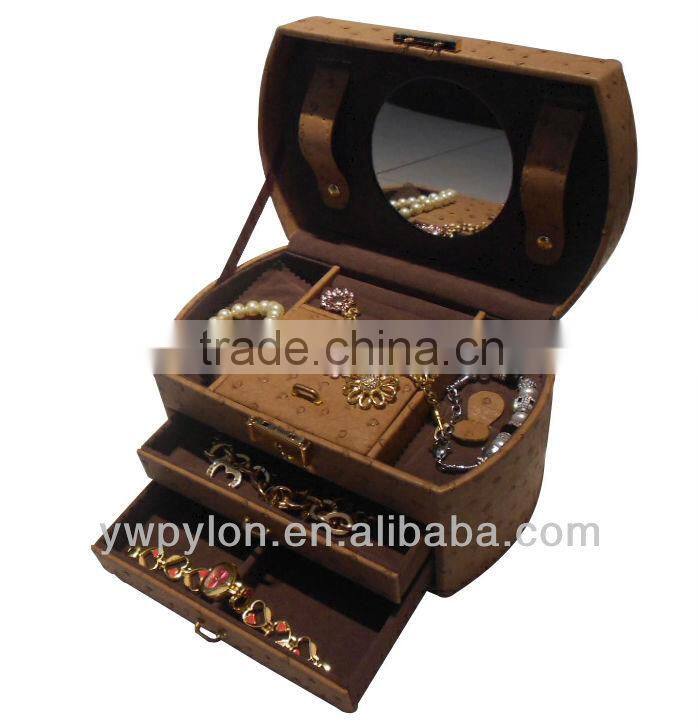 Yellow PU leather jewelry case