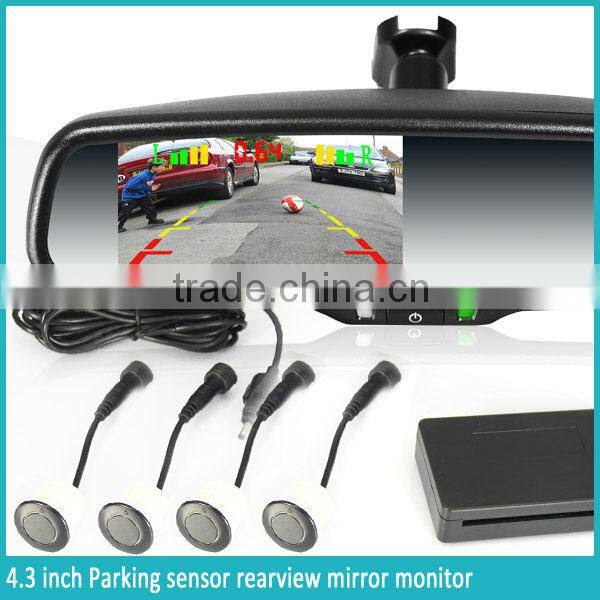 4.3 inch GERMID car parking sensor mirror backup camera display auto-dimming compass