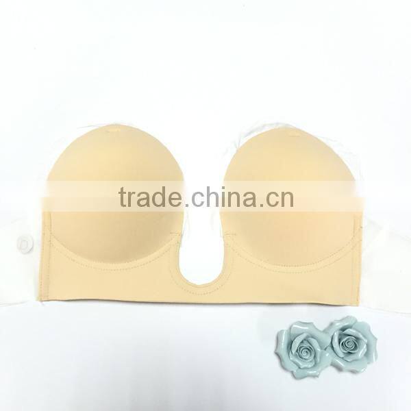 Hot sell High quality China lingerie manufacturers Sexy Invisible breathable Strapless Self adhesive Silicon Bras